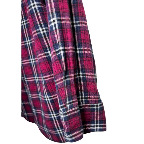 Woolrich Women’s Plaid 100% Cotton Lightweight Button Up Shirt Medium Red Navy - Picture 7 of 7